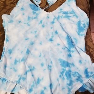 Shein swimsuit one piece blue dye